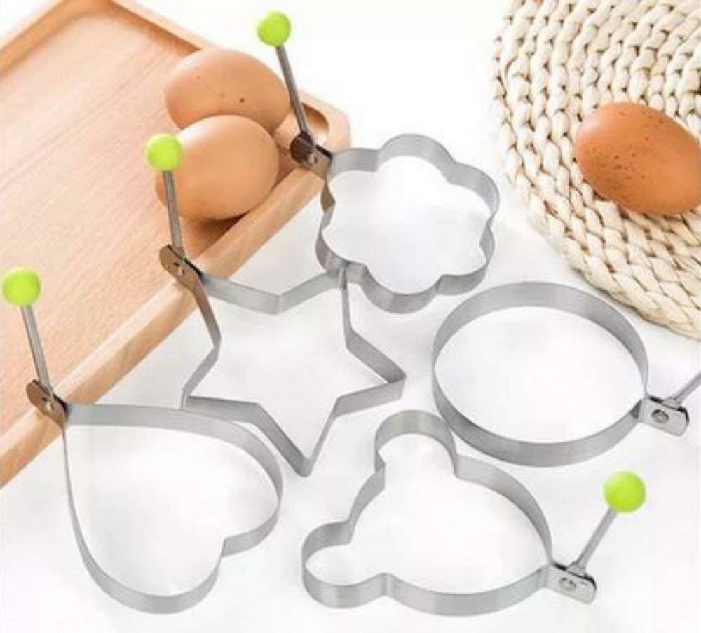 5-Piece Nonstick Egg Ring Mold Set – Stainless Steel Pancake & Breakfast Sandwich Cooker