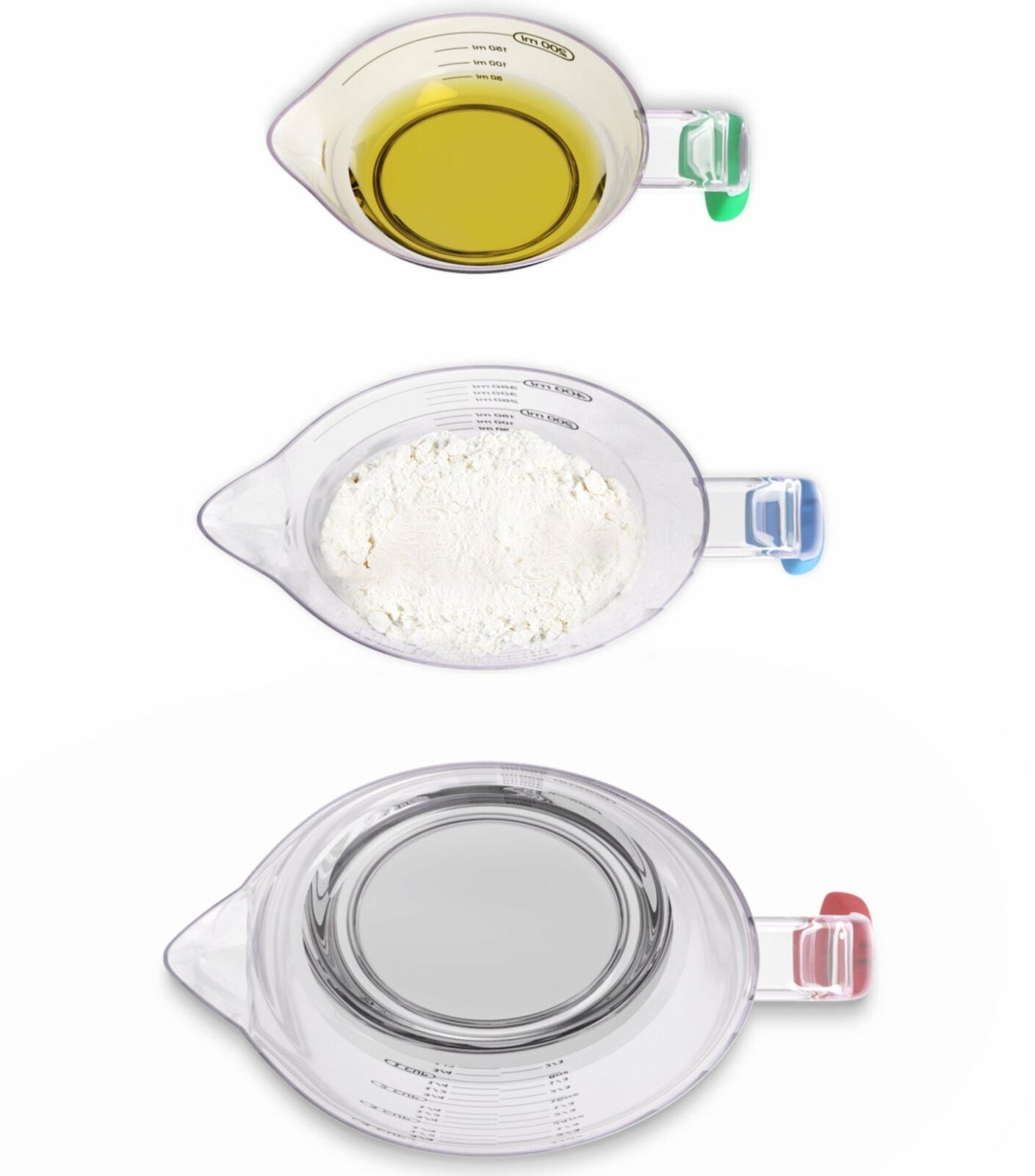 3 Piece Plastic Measuring Cups Set