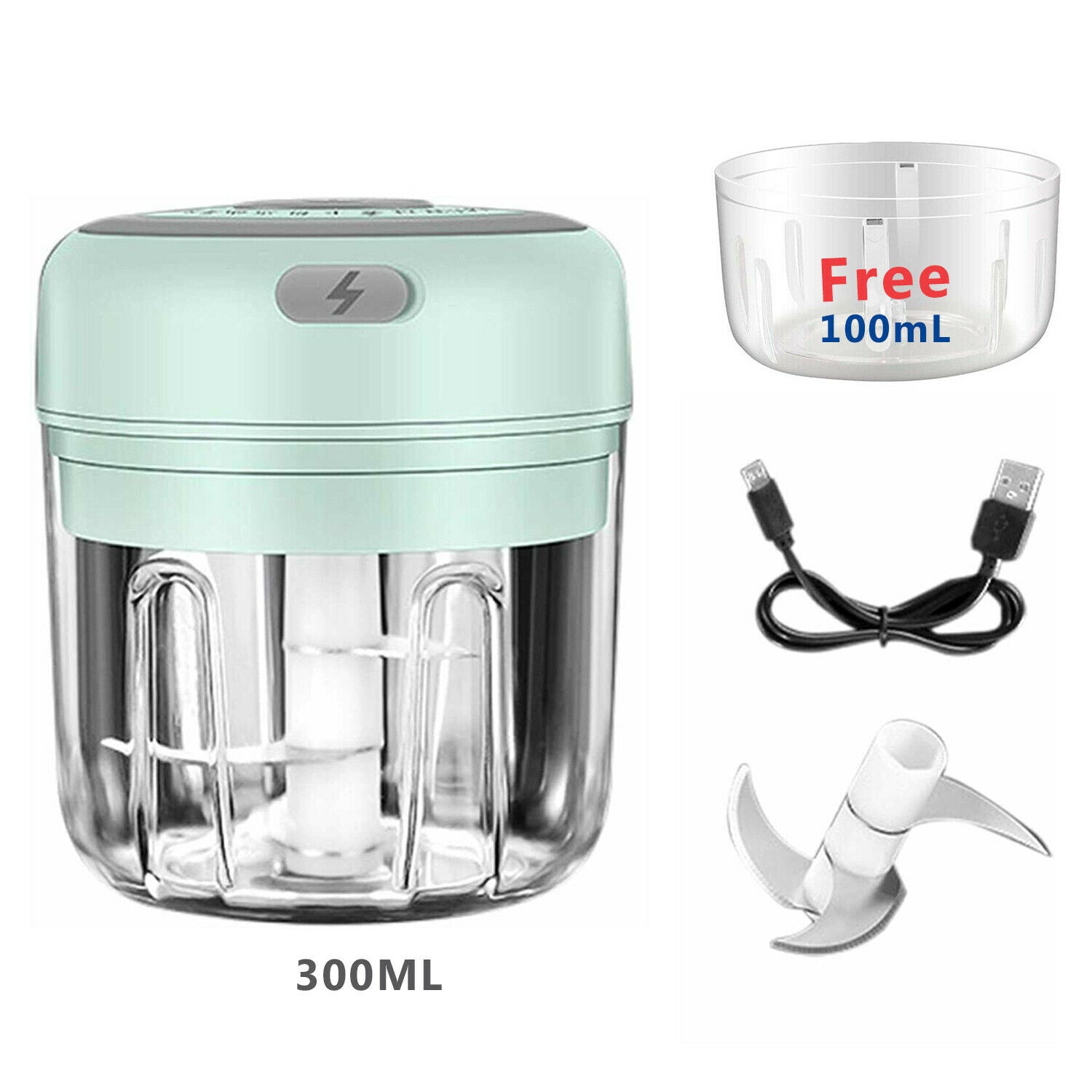 Electric Mini Food Chopper & Garlic Mincer – USB Rechargeable Vegetable Onion Meat Grinder