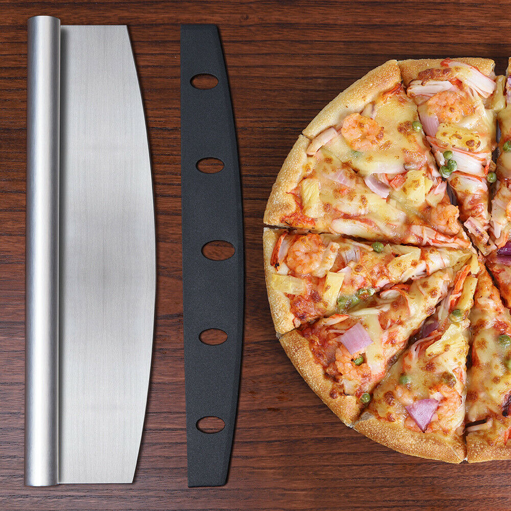 14-Inch Rocker Pizza Cutter – Heavy Duty Stainless Steel Pizza Slicer with Cover