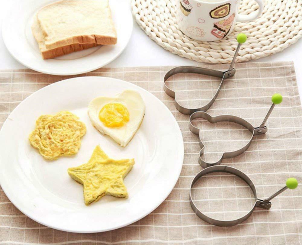 5-Piece Nonstick Egg Ring Mold Set – Stainless Steel Pancake & Breakfast Sandwich Cooker