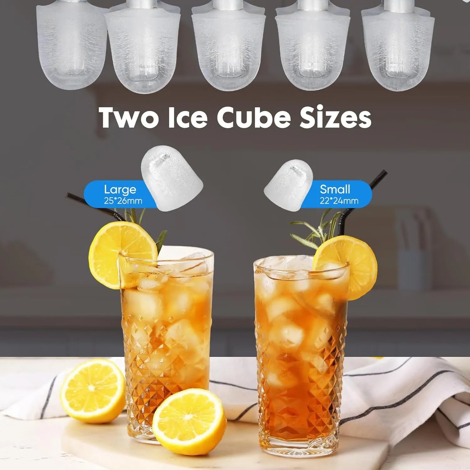Portable Countertop Ice Maker – 26lbs/24Hrs Bullet Ice Machine with Scoop