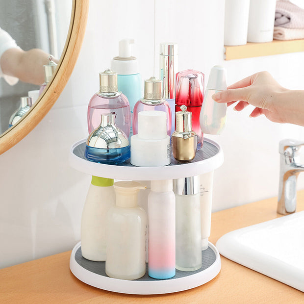 2 Tier Lazy Susan 360° Turntable, 10 inch, Adjustable Kitchen Spice Organizer Rack
