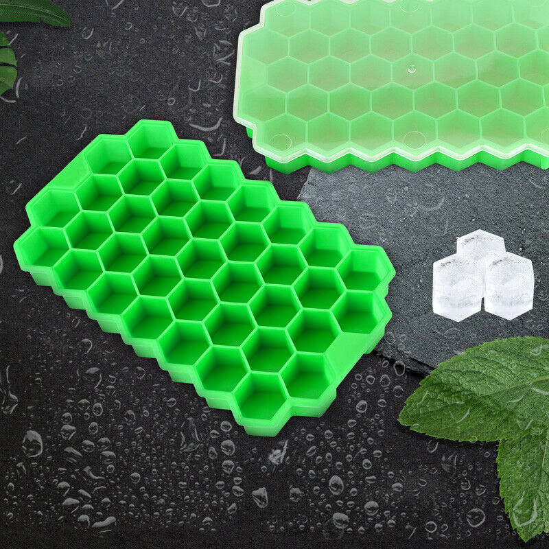 74 Case Silicone Ice Cube Tray With Lids 2-Pack