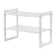 2-Tier Under Sink Rack, Adjustable Shelf Storage Organizer