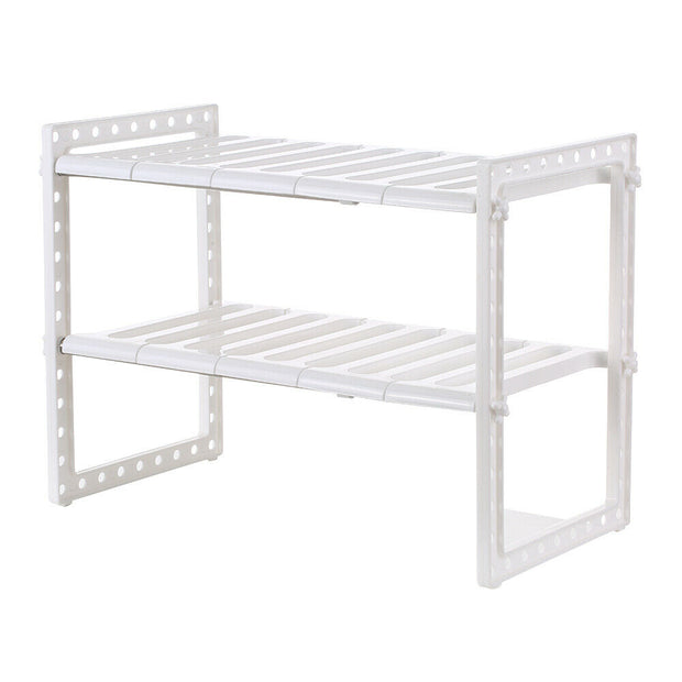 2-Tier Under Sink Rack, Adjustable Shelf Storage Organizer
