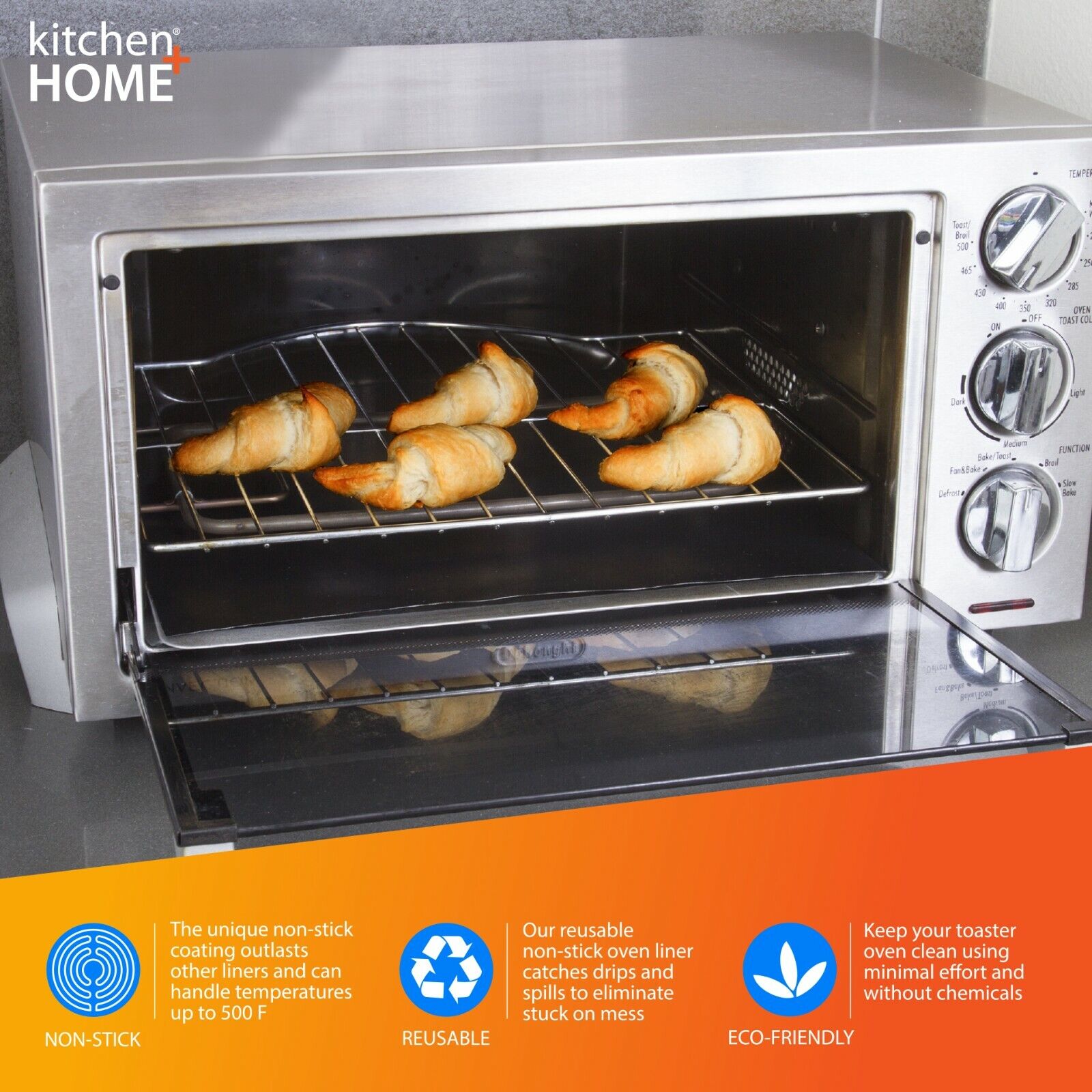 Nonstick Toaster Oven Liner -  Heavy Duty Teflon Reusable BPA Free Baking Mat