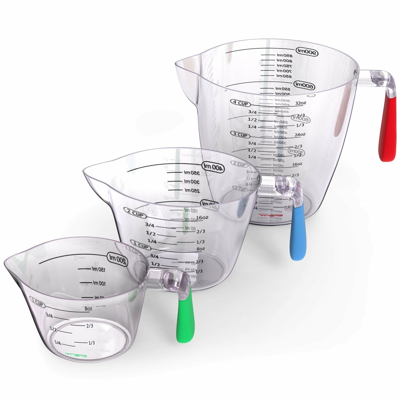 3 Piece Plastic Measuring Cups Set