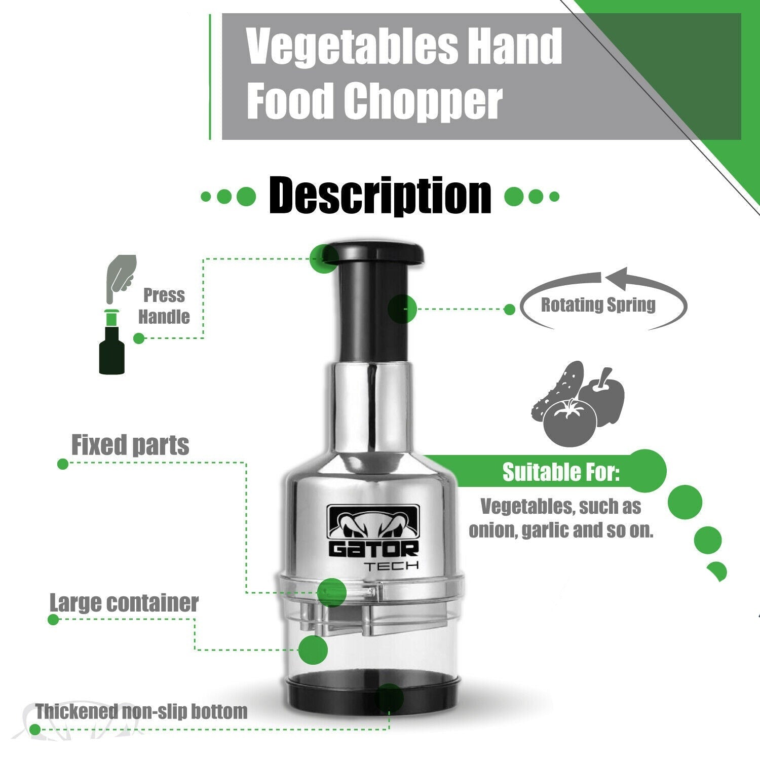 Multi-Function Vegetable Chopper & Slicer – Manual Onion Cutter, Peeler & Food Dicer Tool