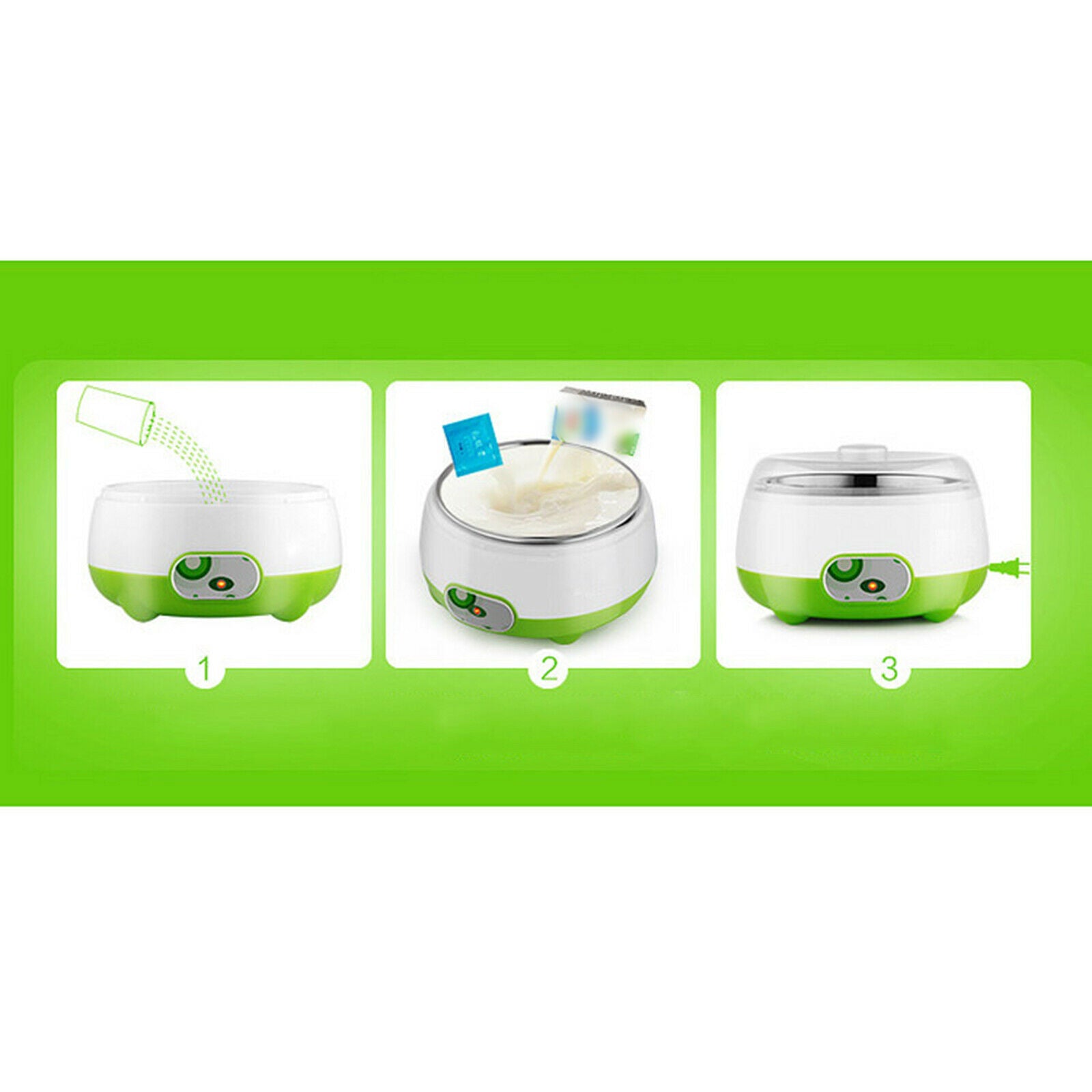 1L Automatic Yogurt Maker Machine – Stainless Steel Greek Yogurt Maker with Temperature Control