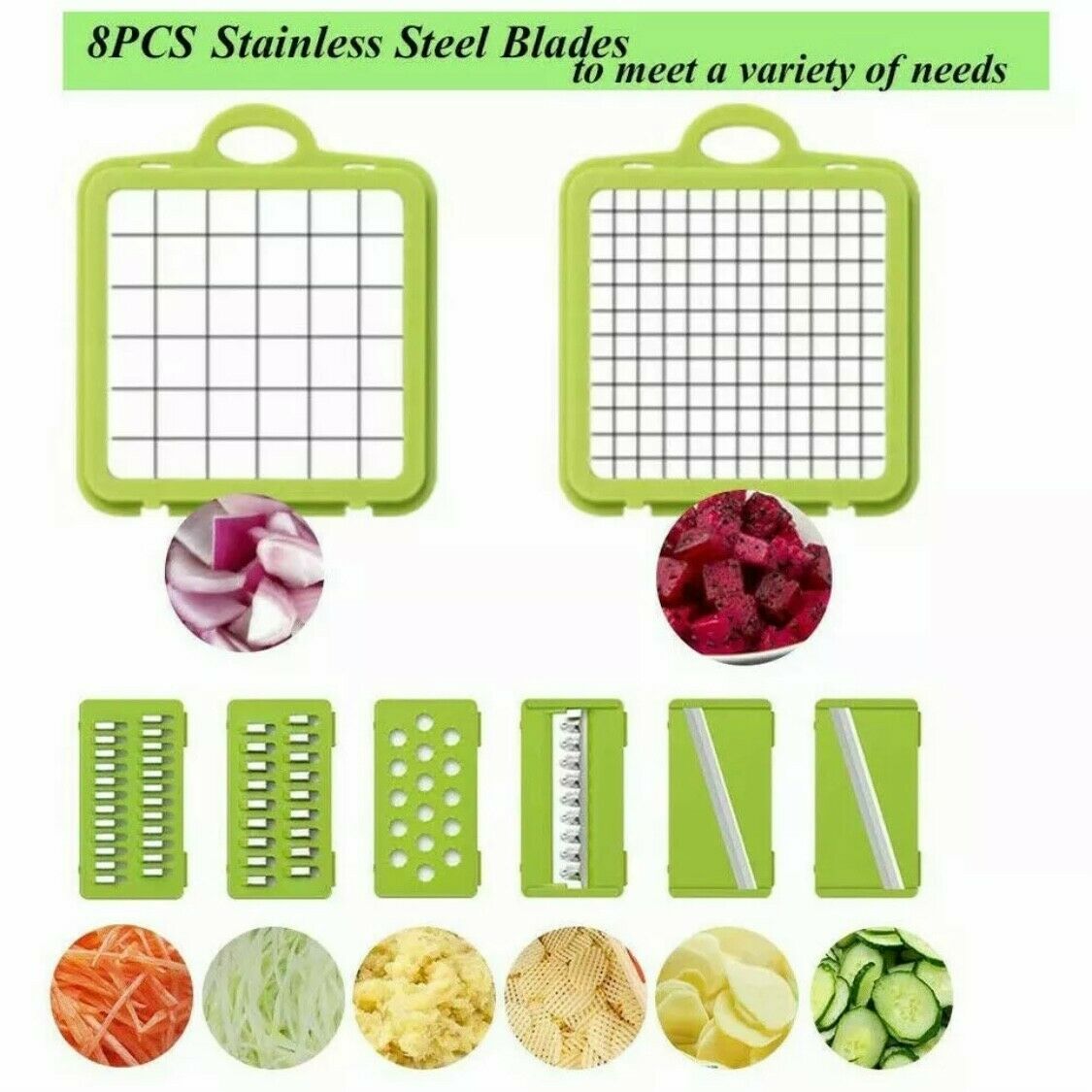 15-In-1 Vegetable Fruit Chopper, Cutter, Veggie Dicer Slicer 15-in-1 Vegetable Chopper & Mandoline Slicer – Onion Dicer Cutter with Container Container