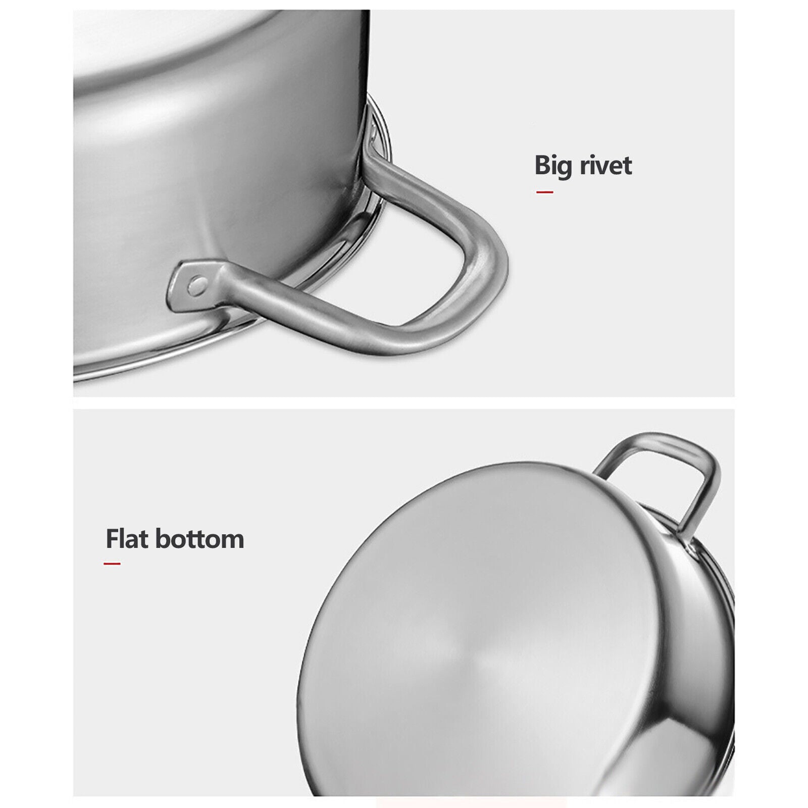 Stainless Steel Shabu Shabu Hot Pot with Divider, Lid & Ladles