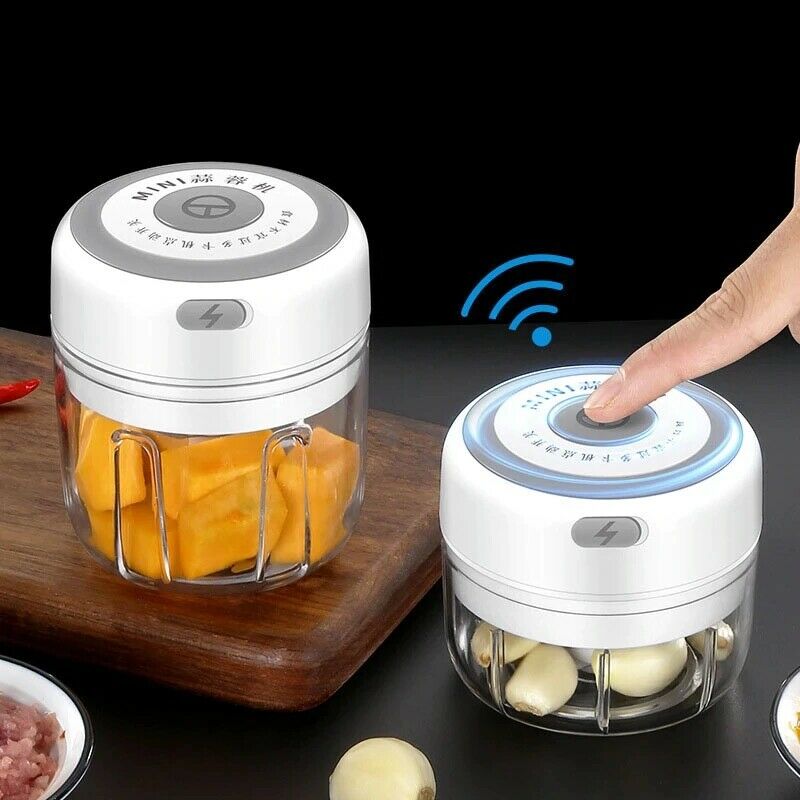 Electric 300ML Garlic Press, Meat Mincer, Blender And Mixer With 100ML Cup Free