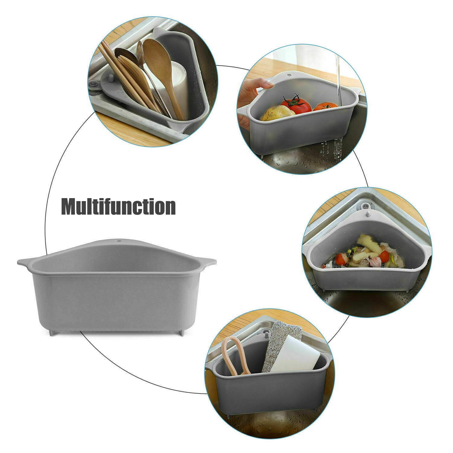 2PC Sink Drain Filter, Sponge Storage, Strainer, Basket And Organizer