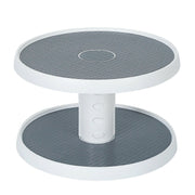 2 Tier Lazy Susan 360° Turntable, 10 inch, Adjustable Kitchen Spice Organizer Rack