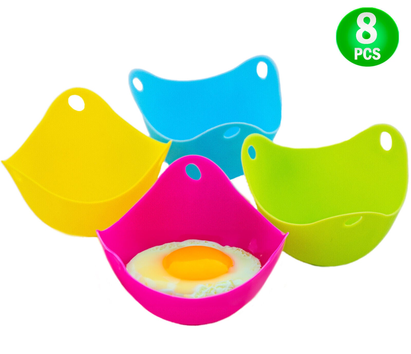 4 or 8 pcs Silicon Egg Poacher Cups- Microwave & Stovetop