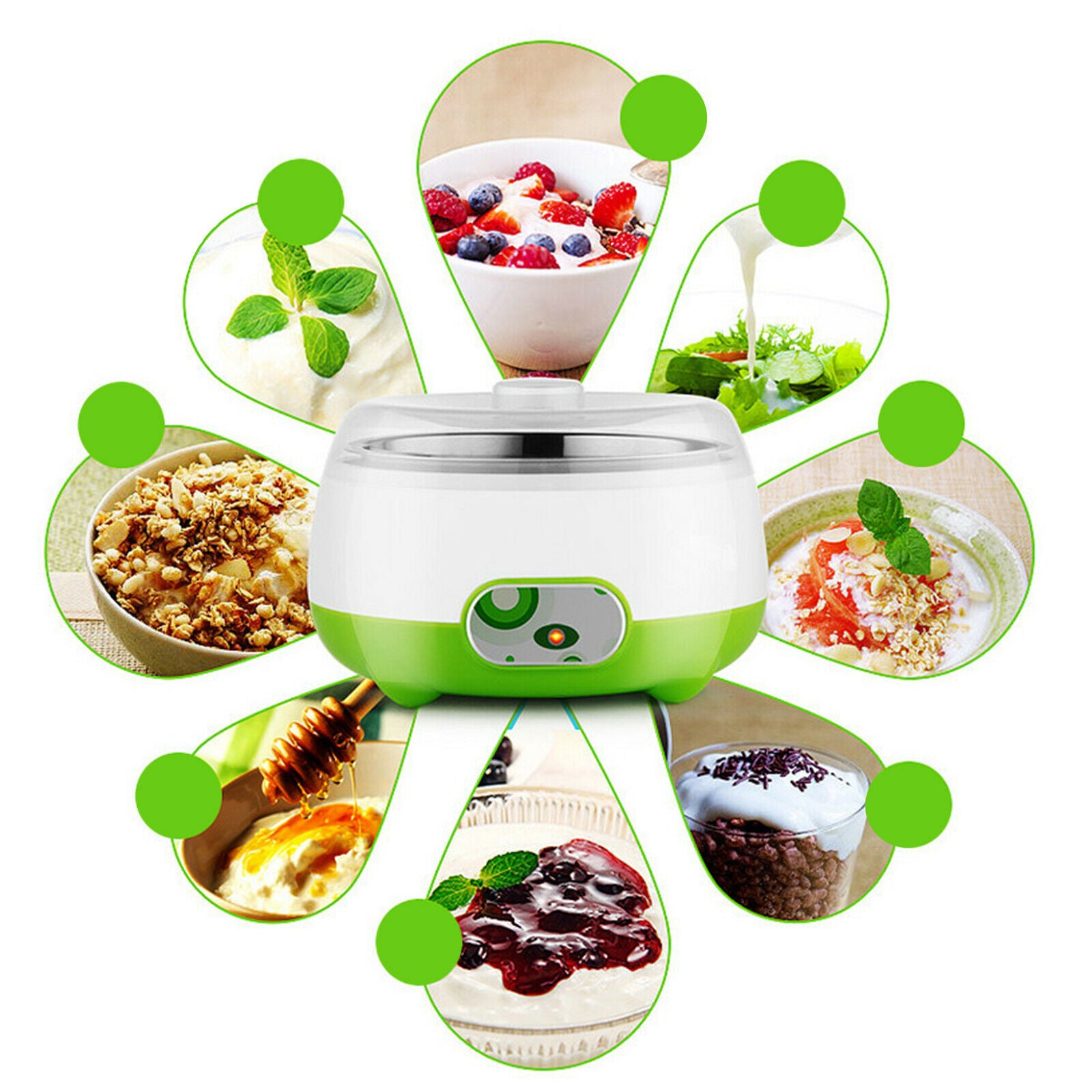 1L Automatic Yogurt Maker Machine – Stainless Steel Greek Yogurt Maker with Temperature Control