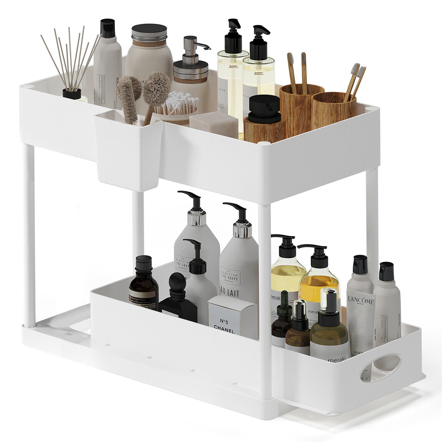 1 Pack or 2 Pack Under Sink Organizers with 2 Tier Sliding Drawers