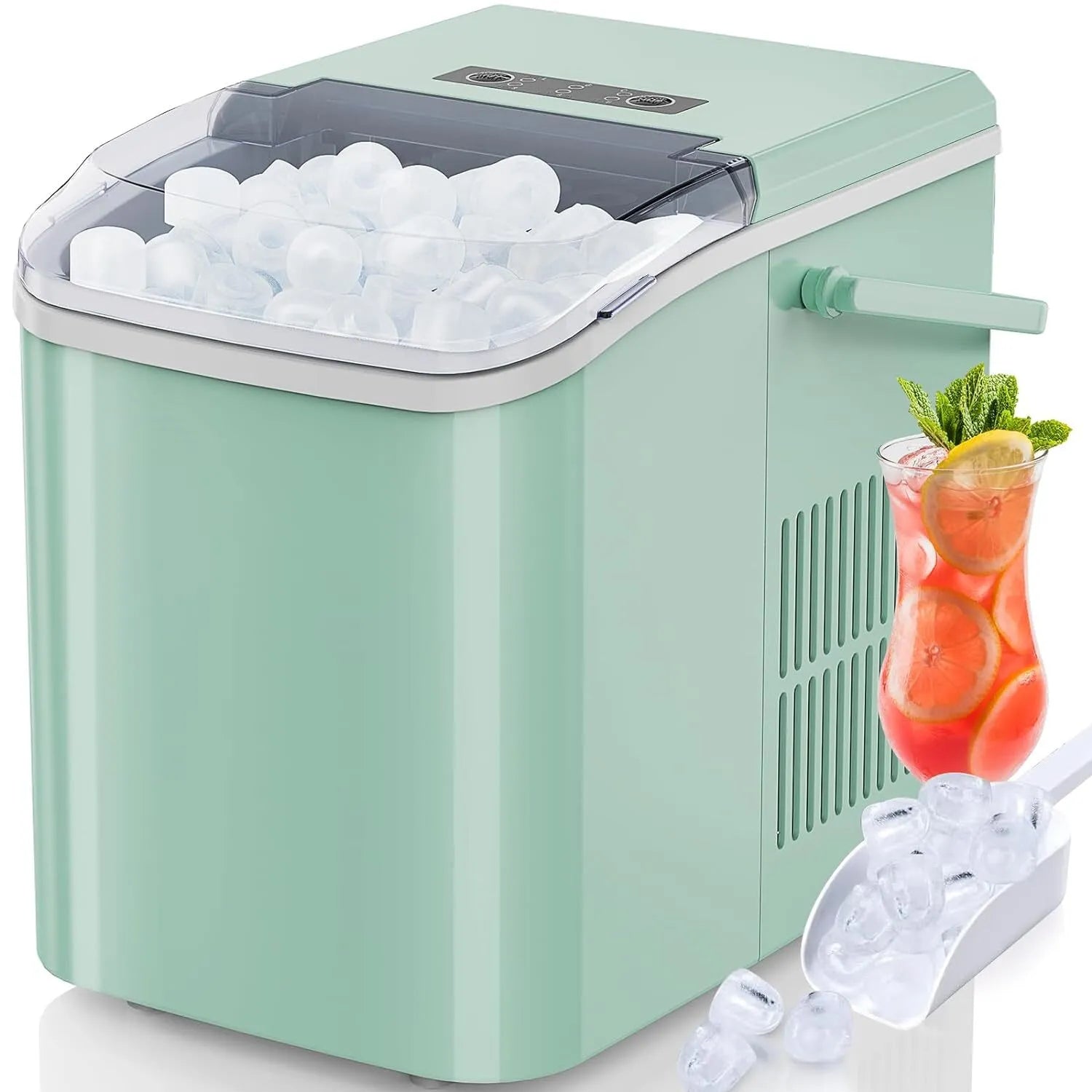 Portable Countertop Ice Maker – 26lbs/24Hrs Bullet Ice Machine with Scoop