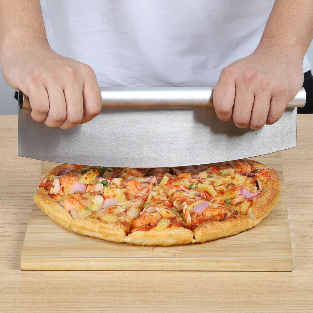 14-Inch Rocker Pizza Cutter – Heavy Duty Stainless Steel Pizza Slicer with Cover