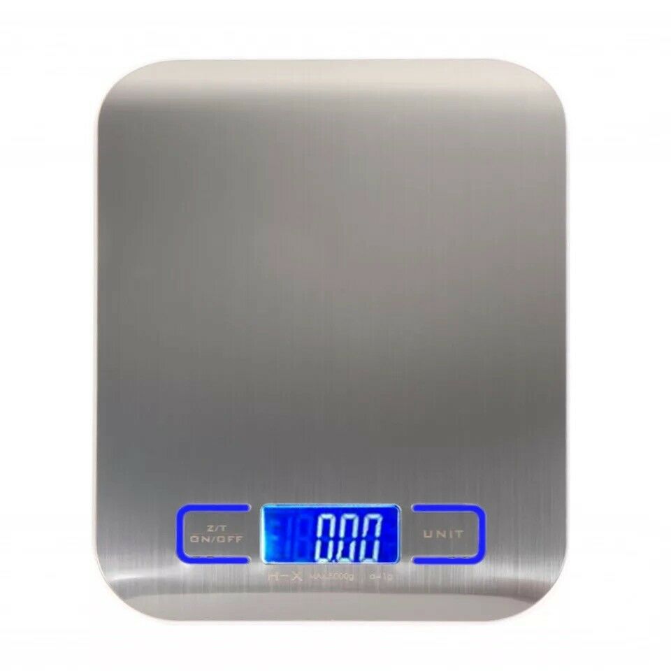 Digital Kitchen Food Scale – 11 lb Stainless Steel Electronic Weight Scale for Cooking & Baking