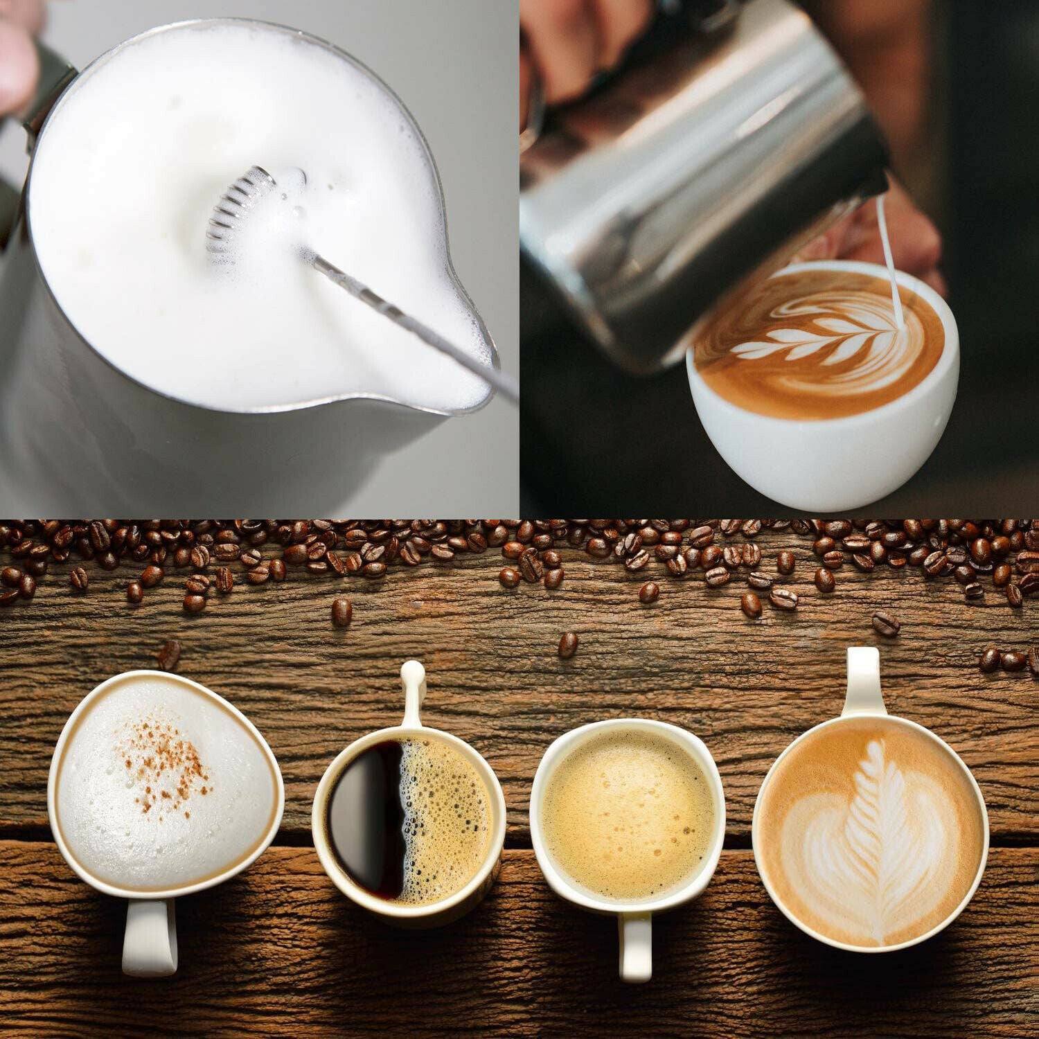 USB Rechargeable Milk Frother Wand – 3-Speed Handheld Coffee Foam Maker & Egg Beater
