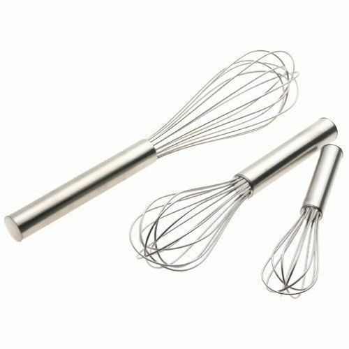 3-Piece Stainless Steel Balloon Whisk Set – Professional Wire Egg Beaters for Baking & Cooking