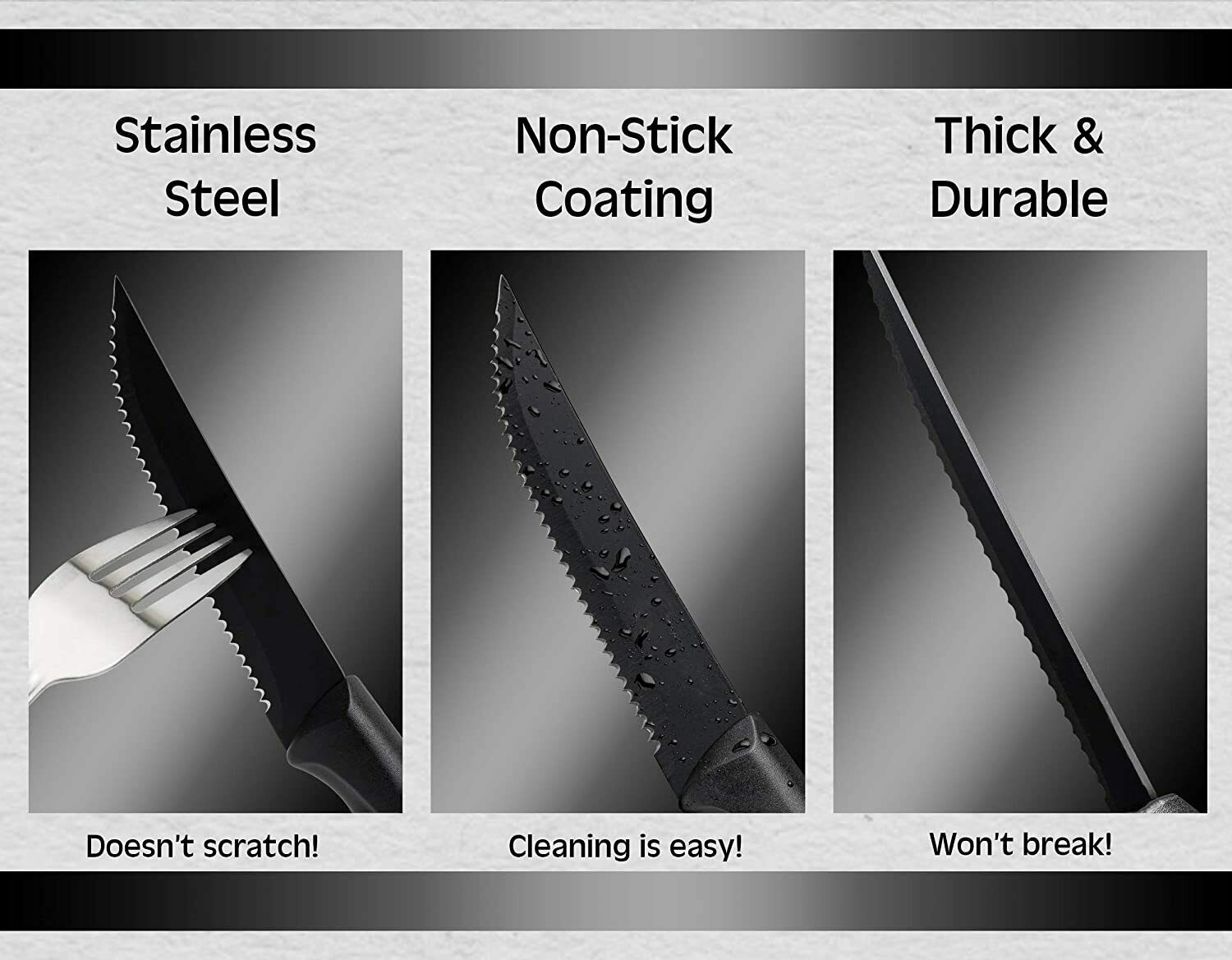 8-Piece Serrated Steak Knife Set – Professional Stainless Steel Sharp Dinner Knives