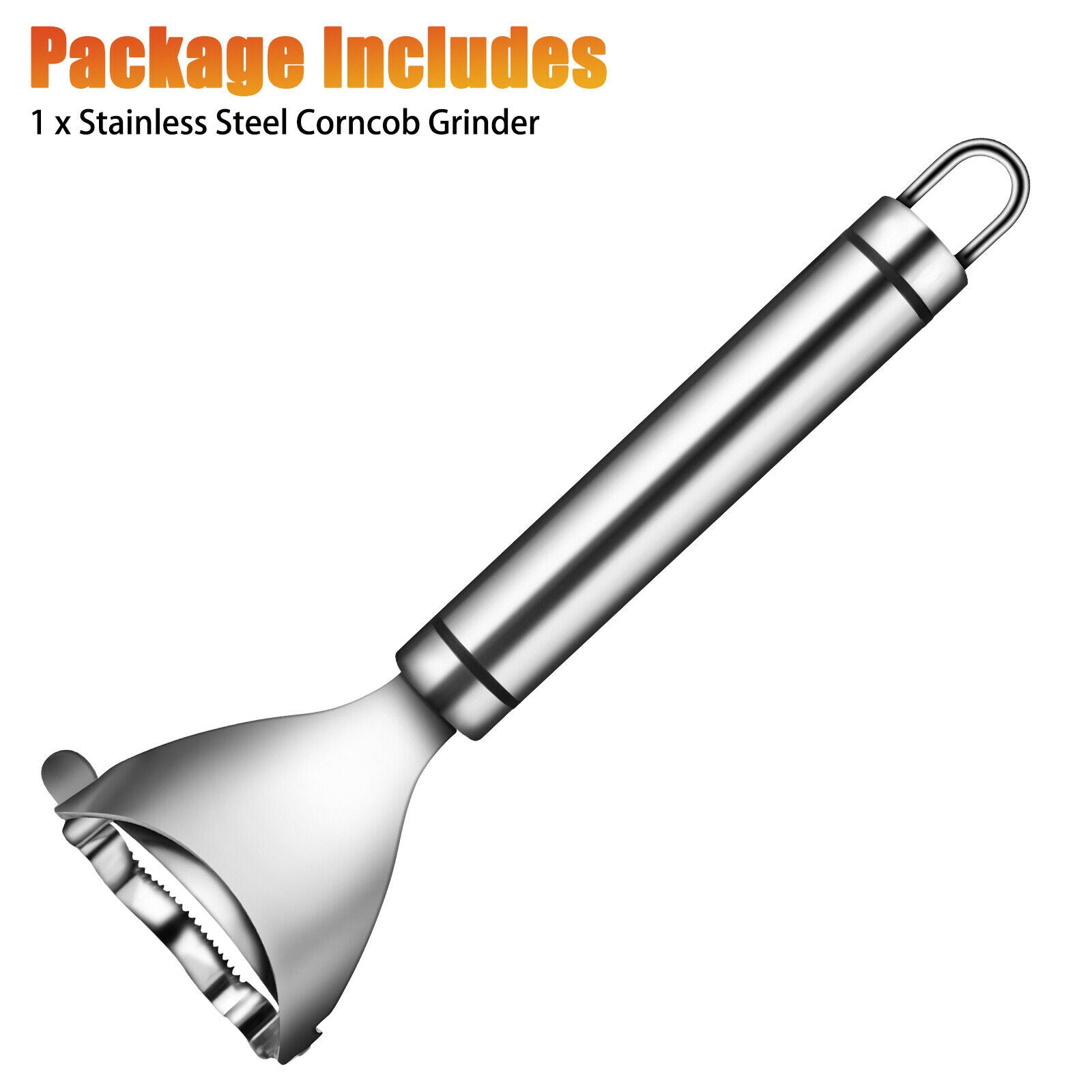 Stainless Steel Corn Peeler & Cob Stripper – One-Step Corn Kernel Cutter Remover Tool