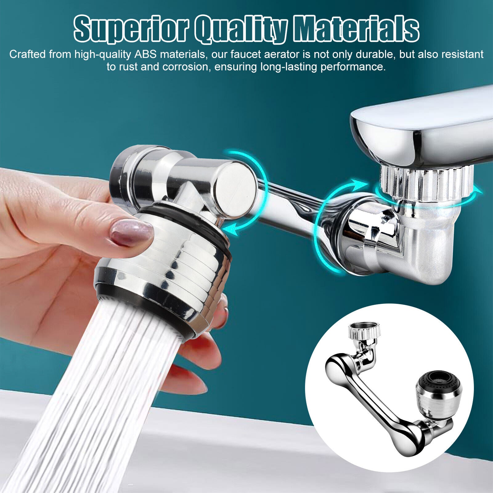 2-Pack 1080° Swivel Faucet Aerator – Universal Rotating Sink Sprayer Attachment