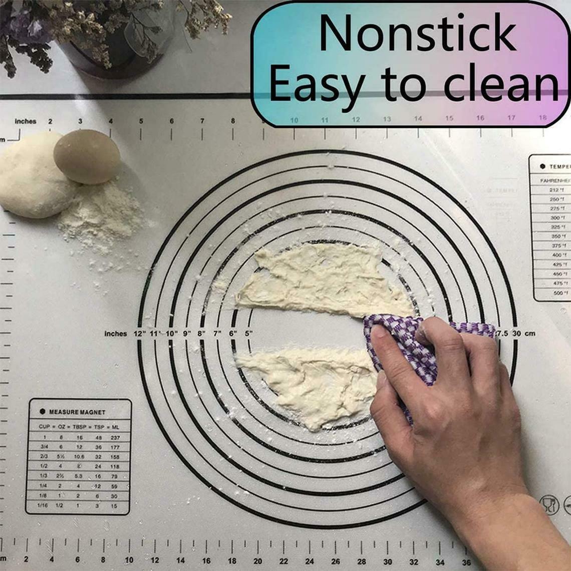 2-Pack Silicone Pastry Baking Mats – Non Slip Nonstick Dough Rolling Mats with Measurements