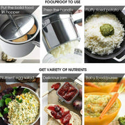 Stainless Steel Cheese, Potato Ricer, Masher, Presser With 3 Discs