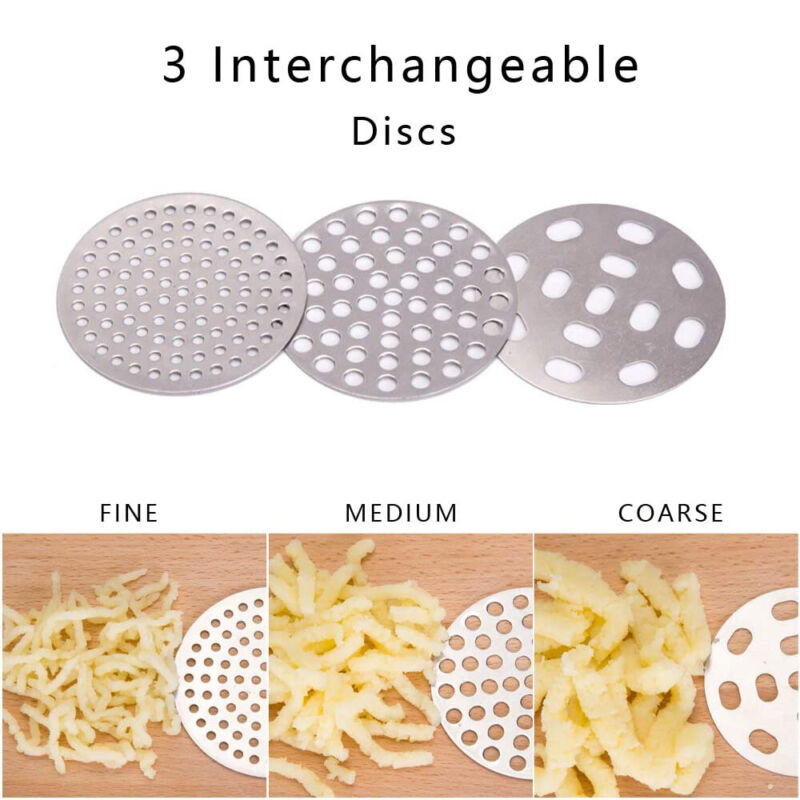 Stainless Steel Cheese, Potato Ricer, Masher, Presser With 3 Discs