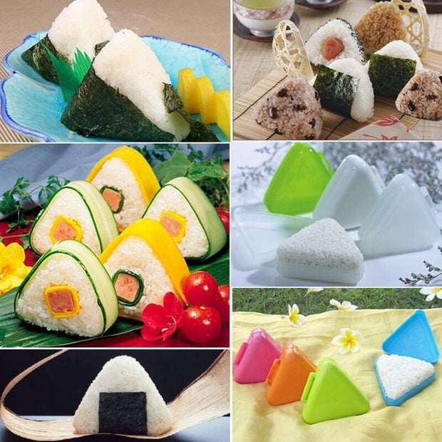 3 pcs Triangle Sushi Mold Onigiri Rice Ball Bento