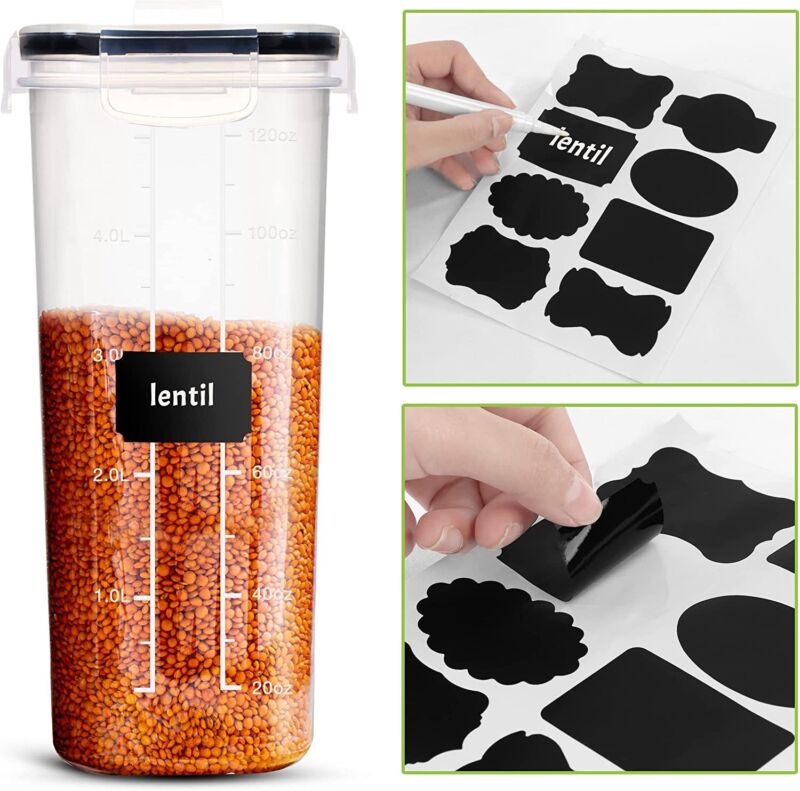 Airtight Cereal Storage Containers Set – BPA Free Clear Food Storage Canisters with Pour Spout