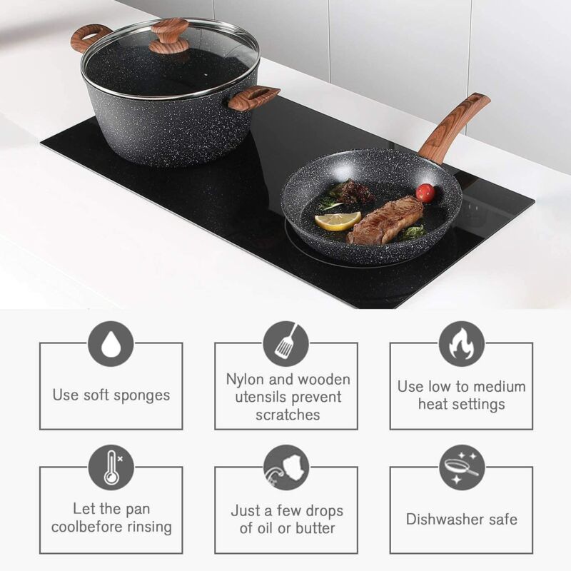 12-Piece Nonstick Pots and Pans Set – Granite Coated Induction Cookware Set