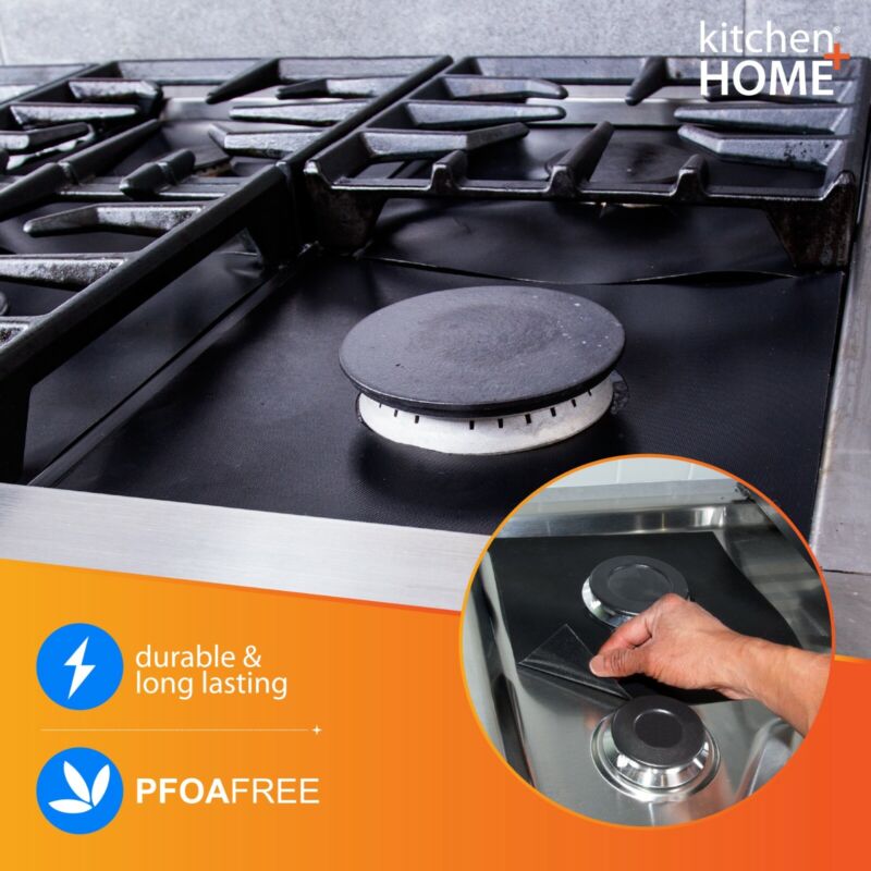 Stove Top Protectors – Nonstick Heavy Duty Reusable Gas Burner Liners