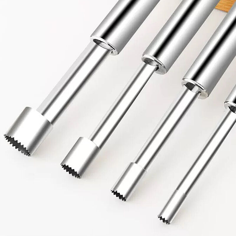 5-Piece Stainless Steel Fruit Corer & Pitter Set – Apple, Pear & Cherry Seed Remover Tools