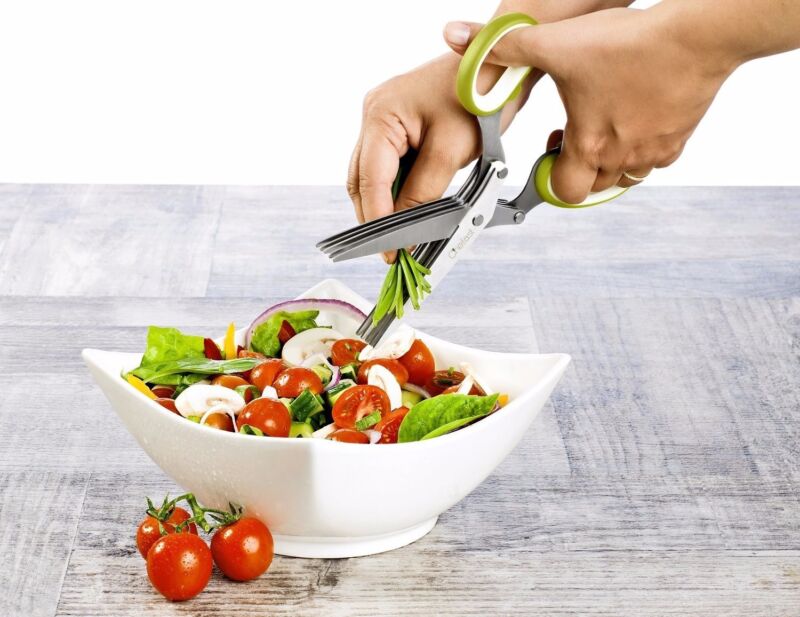 5-Blade Herb Scissors Set with Cleaning Comb & Cover – Multipurpose Kitchen Herb Cutter Shears