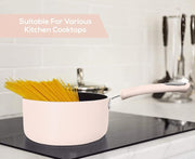 Nonstick Cookware Saucepan Set 1 Quart and 2 Quart with Glass Lid