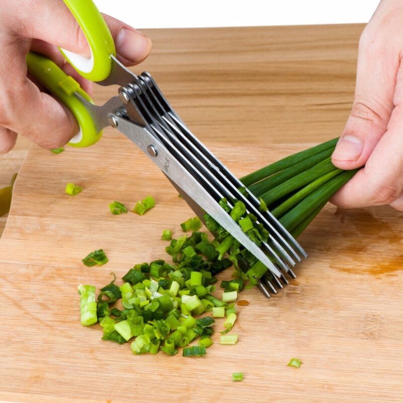 5-Blade Herb Scissors Set with Cleaning Comb & Cover – Multipurpose Kitchen Herb Cutter Shears