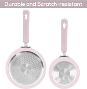 Nonstick Cookware Saucepan Set 1 Quart and 2 Quart with Glass Lid