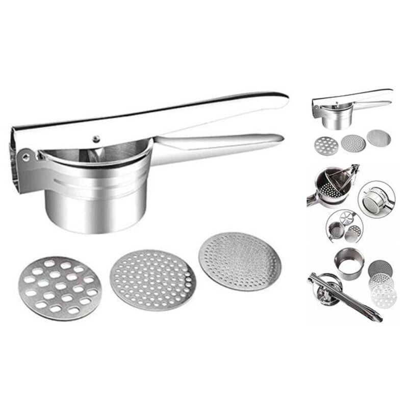 Stainless Steel Cheese, Potato Ricer, Masher, Presser With 3 Discs