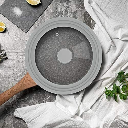 Universal Glass Pot Lid with Silicone Rim – Heat Resistant Replacement Cover for Pots, Pans & Skillets 9-11 Inch
