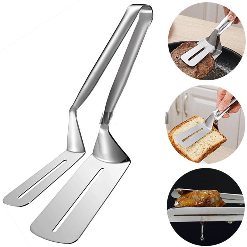 Heavy Duty Stainless Steel Kitchen Tongs – Multipurpose BBQ, Steak, Bread & Serving Food Clamp