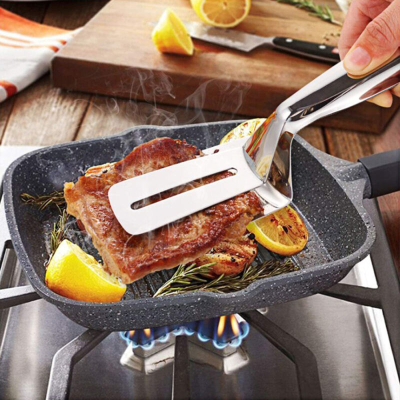 Heavy Duty Stainless Steel Kitchen Tongs – Multipurpose BBQ, Steak, Bread & Serving Food Clamp