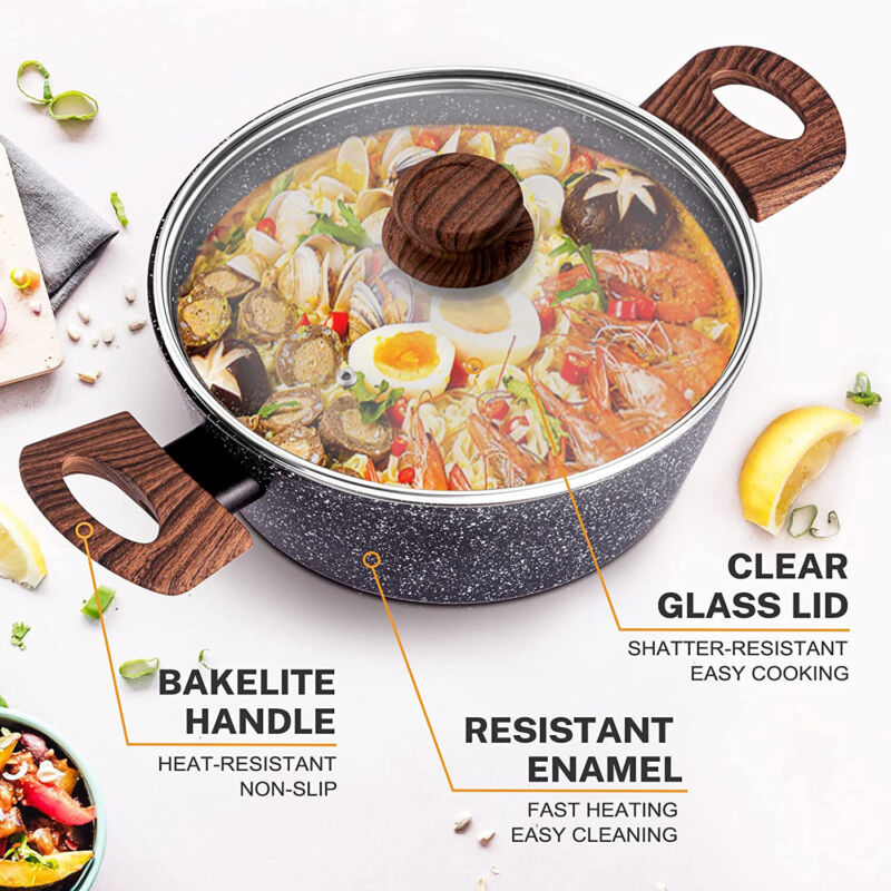 12-Piece Nonstick Pots and Pans Set – Granite Coated Induction Cookware Set
