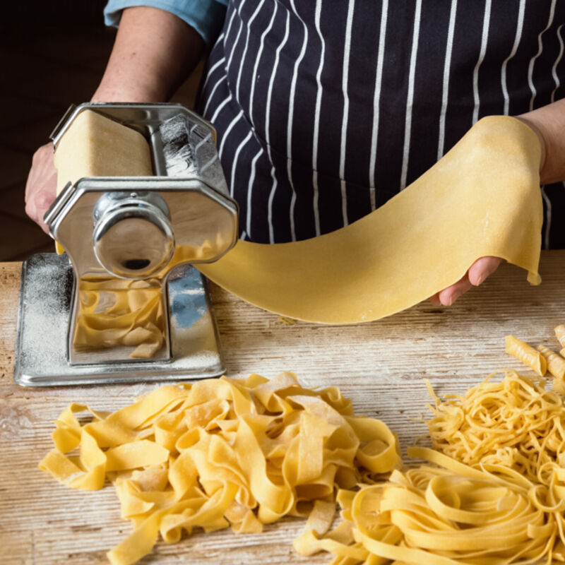 Manual Pasta Maker Machine – Stainless Steel Noodle Roller & Cutter for Spaghetti, Fettuccine & Ravioli