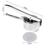 Stainless Steel Cheese, Potato Ricer, Masher, Presser With 3 Discs