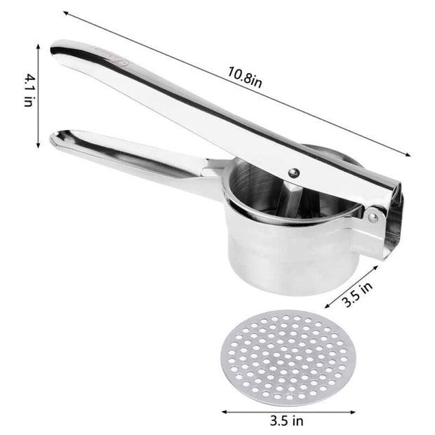 Stainless Steel Cheese, Potato Ricer, Masher, Presser With 3 Discs